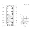 Kép 4/4 - Sunsystem PS1 150 fűtési puffer tartály 1 db hőcserélővel, szigeteléssel (142 liter)