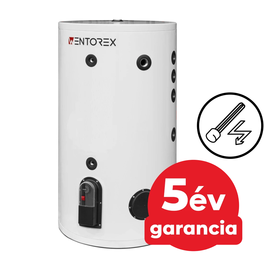 WENTOREX Blue HP-IHWe 500 S1 rozsdamentes indirekt használati meleg víz tartály 1 megnövelt hőcserélővel, hőszivattyúhoz (500 liter / 3 kW)