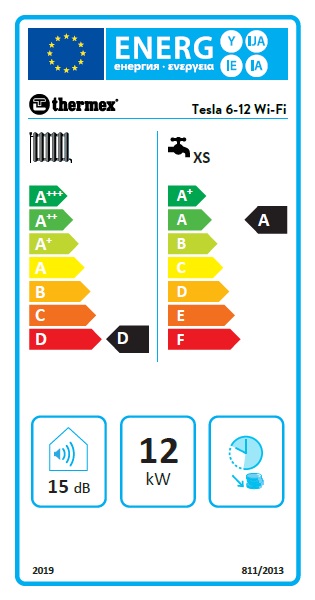THERMEX Tesla WiFi 12 kW elektromos kazán fűtéshez és meleg vízhez