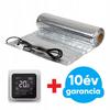 Kép 1/10 - FALCON U-HEAT Alu-Mat elektromos fűtőszőnyeg laminált padlóhoz 7 m2 = 980 Watt (elektromos padlófűtés 140 W/m2) + Wi-Fi Control Touch szobatermosztát szett