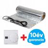 Kép 1/10 - FALCON U-HEAT Alu-Mat elektromos fűtőszőnyeg laminált padlóhoz 7 m2 = 980 Watt (elektromos padlófűtés 140 W/m2) + Manuális fali termosztát padlóhőmérséklet szenzorral szettben