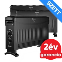 Thermex elektromos fűtőpanel, konvektor manuális hőfokszabályzóval 2000 W fekete - 3 db szett Thermex elektromos fűtőpanel, konvektor manuális hőfokszabályzóval 2000 W fekete - 3 db szett