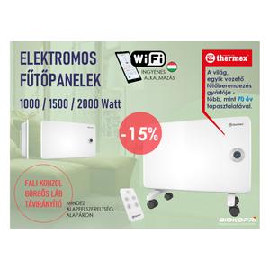 Elektromos fűtőpanelek 15% kedvezménnyel!