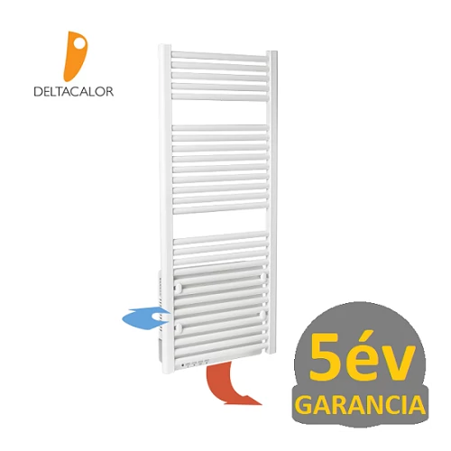 Deltacalor Goccia 750 + 800 Watt elektromos törölközőszárítós radiátor párátlanító funkcióval (fehér - 500 mm)