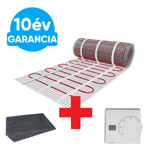 6 m2 U-HEAT fűtőszőnyeg +  6 m2 U-HEAT polisztirol szigetelő lap + U-HEAT Manuális fali termosztát szett