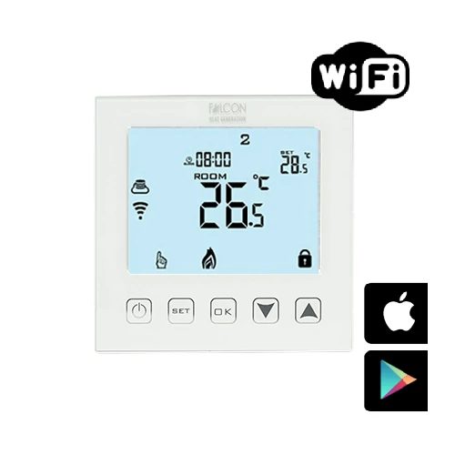 WENTOREX Control FE-3 WiFi érintőgombos szobatermosztát padlóhőmérséklet érzékelővel elektromos padlófűtéshez (16A)