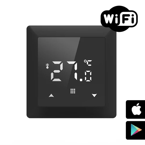 FALCON WiFi Control PRO Black digitális szobatermosztát központi fűtéshez (3A - fekete)