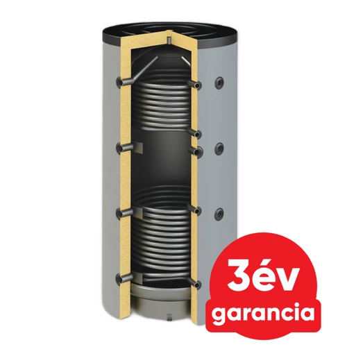 Sunsystem PBM R2 800 fűtési puffer tartály 2 db hőcserélővel - szigeteléssel, 90°-os csonkozással (753 liter)