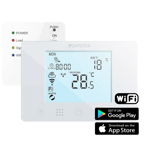 WENTOREX Control CW-3 RF WiFi programozható vezeték nélküli szobatermosztát fűtéshez (3A)