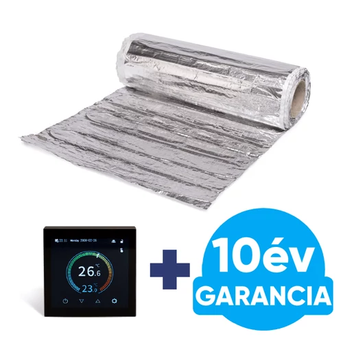 Wentorex U-HEAT Alu-Mat elektromos fűtőszőnyeg 10 m2 / 1500 Watt + digitális Design WiFi termosztát / padlófűtés szett
