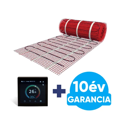 Wentorex U-HEAT Mat elektromos fűtőszőnyeg 8 m2 / 1200 Watt + digitális Design WiFi termosztát / padlófűtés szett