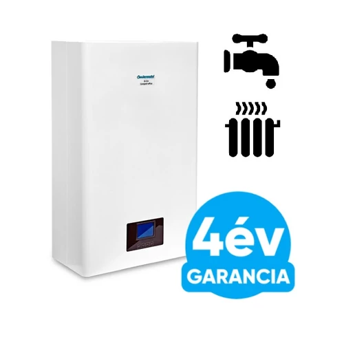 Centrometal El-Cm ePlus 3 kW fali elektromos kazán központi fűtéshez és indirekt HMV tartállyal kiegészítve használati meleg víz előállításhoz 230 V és 400 V hálózatra