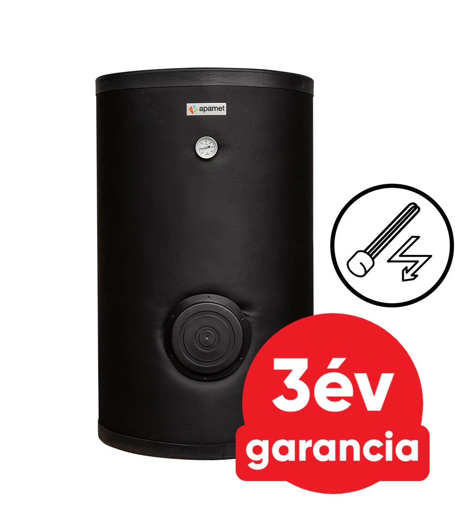 APAMET S2 BOT 300 álló indirekt HMV tartály (300 liter / 2 hőcserélő / 6 kW-os fűtőbetéttel)
