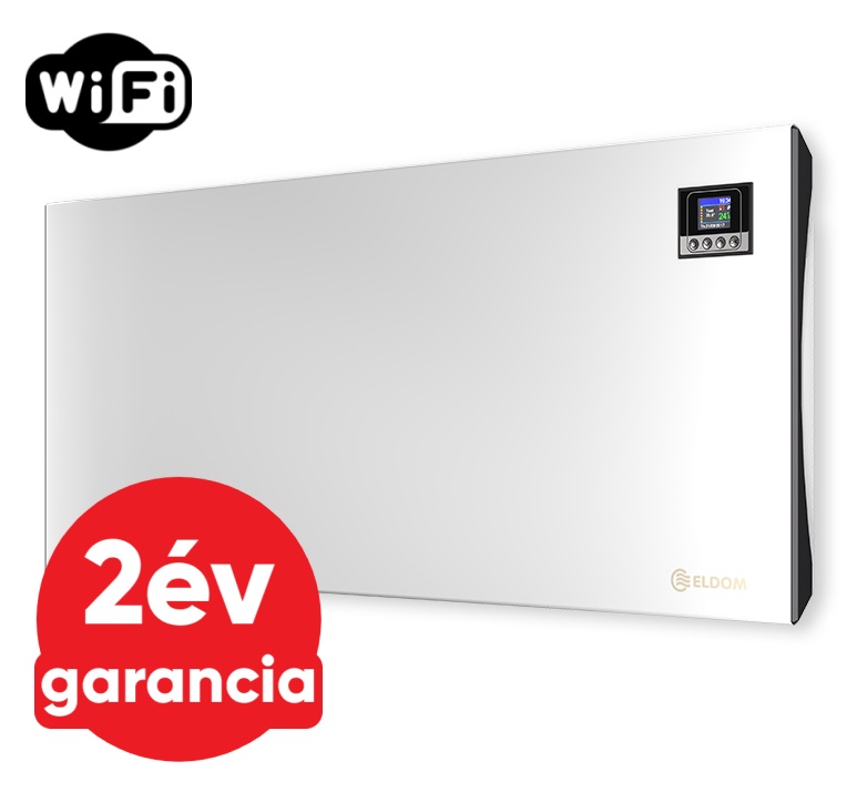 ELDOM Galant 25 WiFi elektromos fűtőpanel programozható vezérléssel (2500 Watt - iOS és Android)