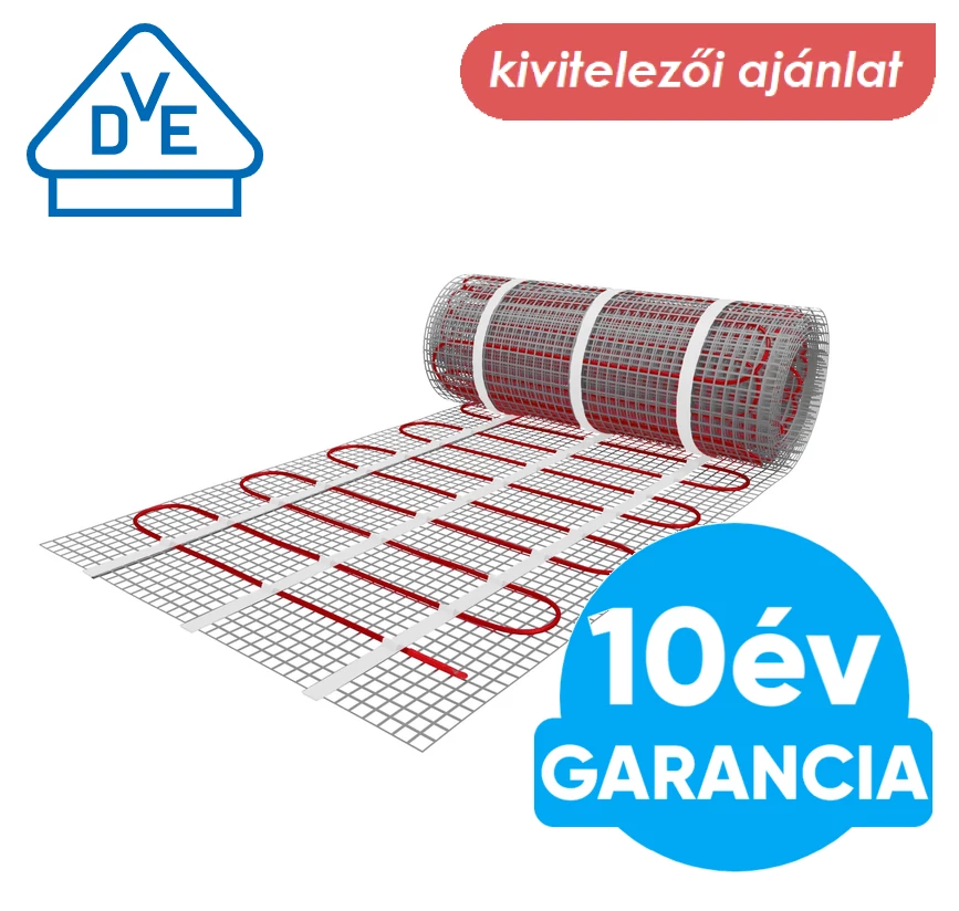 U-HEAT Project Mat elektromos fűtőszőnyeg, fűtőháló 3 m2 = 450 W padlófűtés