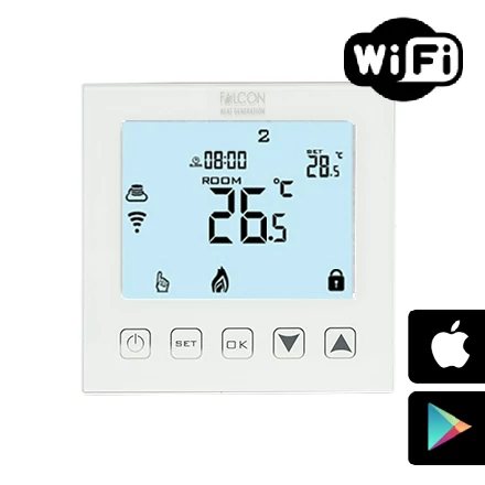 WENTOREX Control FE-3 WiFi érintőgombos szobatermosztát padlóhőmérséklet érzékelővel elektromos padlófűtéshez (16A)