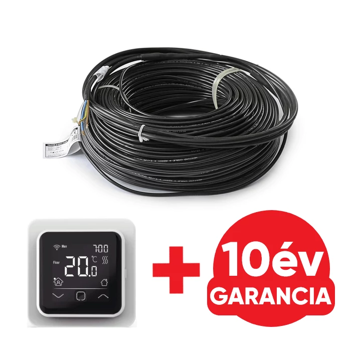 FALCON U-HEAT Cable elektromos fűtőkábel 160 Watt – 8,5 méter (18 W/m) + WI-FI Control Touch szobatermosztát szett