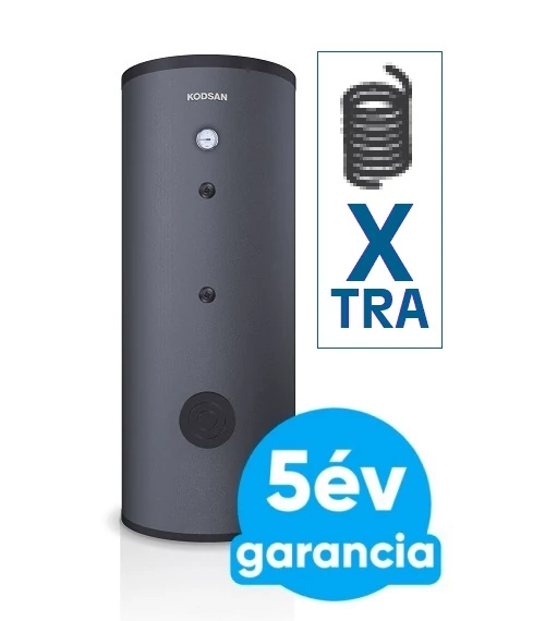 KODSAN KXD 200 indirekt használati meleg víz tartály hőszivattyúhoz, 1 db extra méretű hőcserélővel (200 liter) 