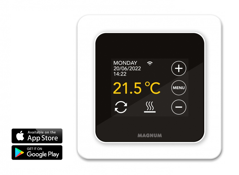 MAGNUM MRC Smart WIFI elektromos padlófűtés termosztát szobahőmérséklet és padlóhőmérséklet érzékelővel