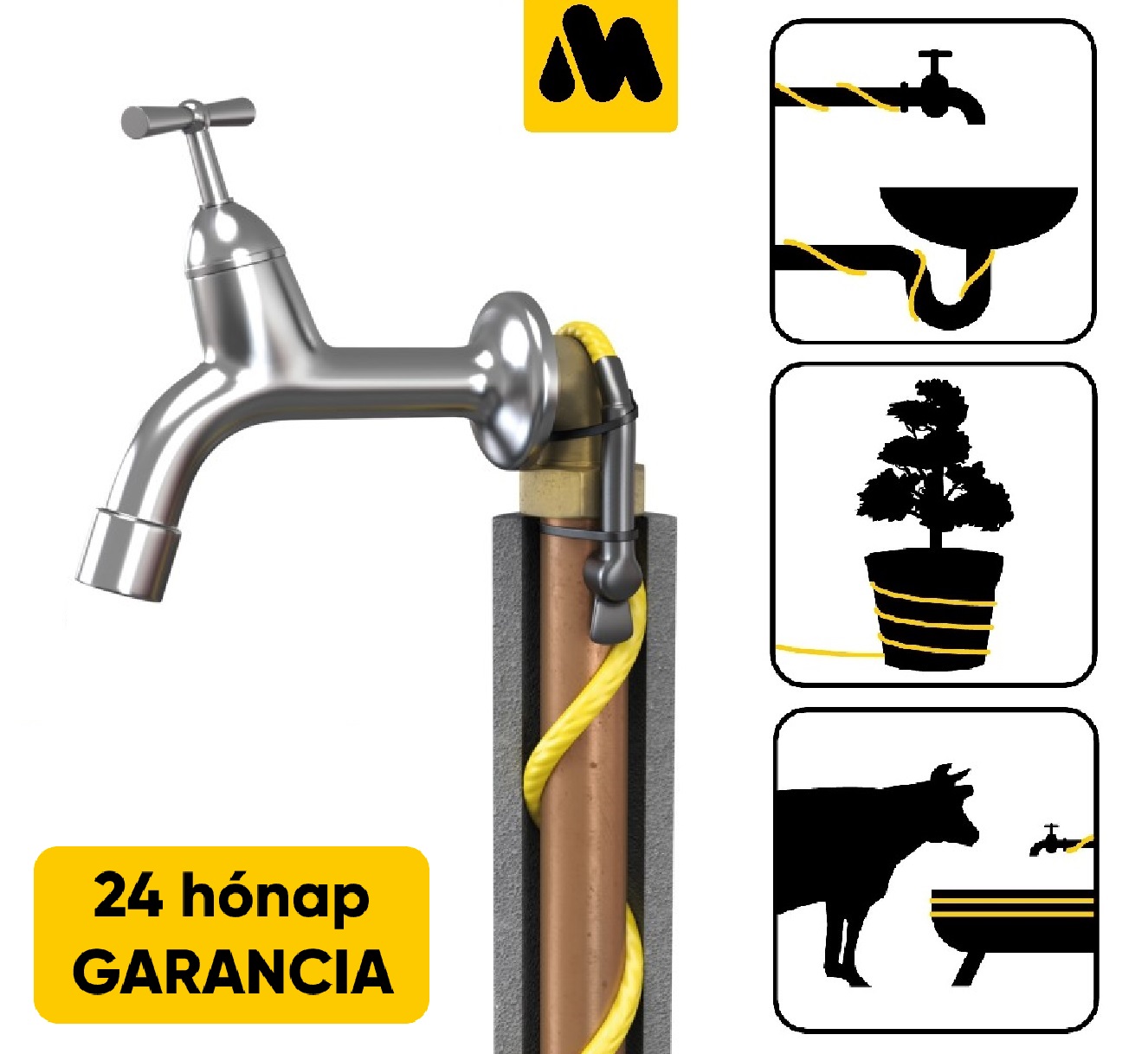 MAGNUM Ideal kültéri csap fagymentesítő fűtőkábel 22 méter - 220 Watt (230 V)
