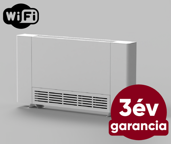 RUBYNOR AMG 1090 WiFi extra vékony fan coil - parapetes vagy fali telepítésre (2/3,7 kW - vízoldali csatlakozás jobb oldalon)
