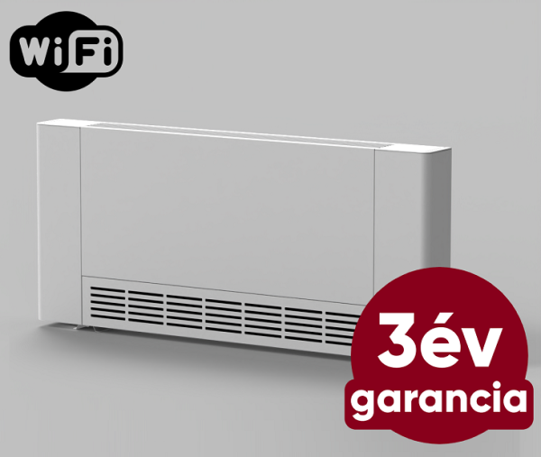 RUBYNOR AMG 1290 WiFi extra vékony fan coil - parapetes vagy fali telepítésre (2,6/4,9 kW -vízoldali csatlakozás jobb oldalon)