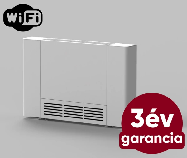 RUBYNOR AMG 890 WiFi extra vékony fan coil - parapetes vagy fali telepítésre (1,25/2,3 kW - vízoldali csatlakozás jobb oldalon)