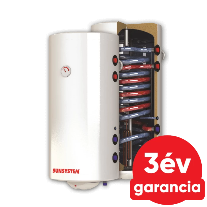 Sunsystem BB V/S2 R 150 fali álló indirekt HMV tartály 2 párhuzamos hőcserélővel (jobbos / 150 liter / 3 kW)