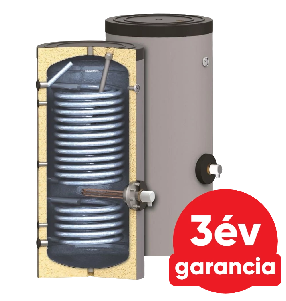 SUNSYSTEM SWP 2N 500 indirekt használati meleg víz tartály hőszivattyúhoz (500 liter) - 2 hőcserélővel