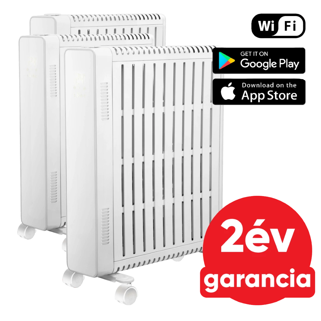 WENTOREX JULIA 2000 WiFi elektromos radiátor WiFi vezérléssel - 3 db-os szett (2 kW / olajmentes)