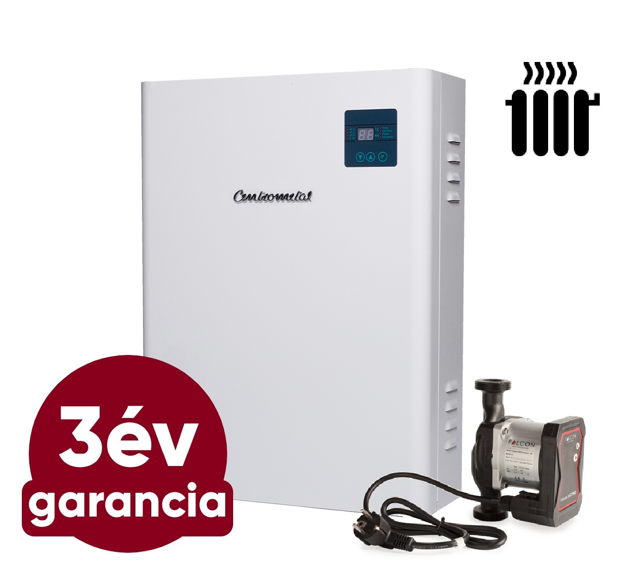 Centrometal El-Cm eBasic Szett 12 kW elektromos kazán központi fűtéshez, frekvencia szabályozott keringető szivattyúval